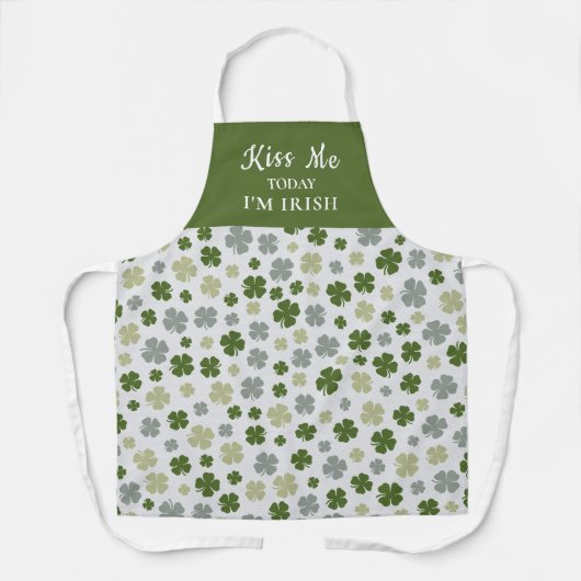 St. Patrick's Day Kiss Me Heute Im irischen Kleebl Schürze (Vorderseite)