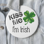 St. Patrick's Day Kiss Me Ich bin Irin, Kleeblatt, Button (Beispiel)