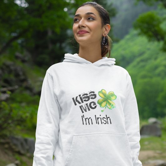 St. Patrick's Day Kiss Me I'm Irish Green Clover, Hoodie