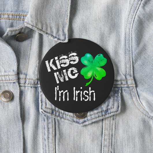 St. Patrick's Day Kiss Me I'm Irish Green Kleeblat Button (Beispiel)