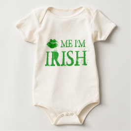 St. Patrick's Day Kiss Me I'm Irish Green Lips Baby T-shirt