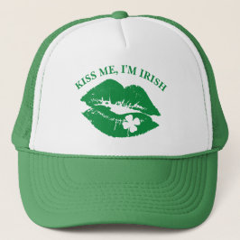 St Patricks Day Kiss Me I'm Irish Lucky Clover Truckerkappe