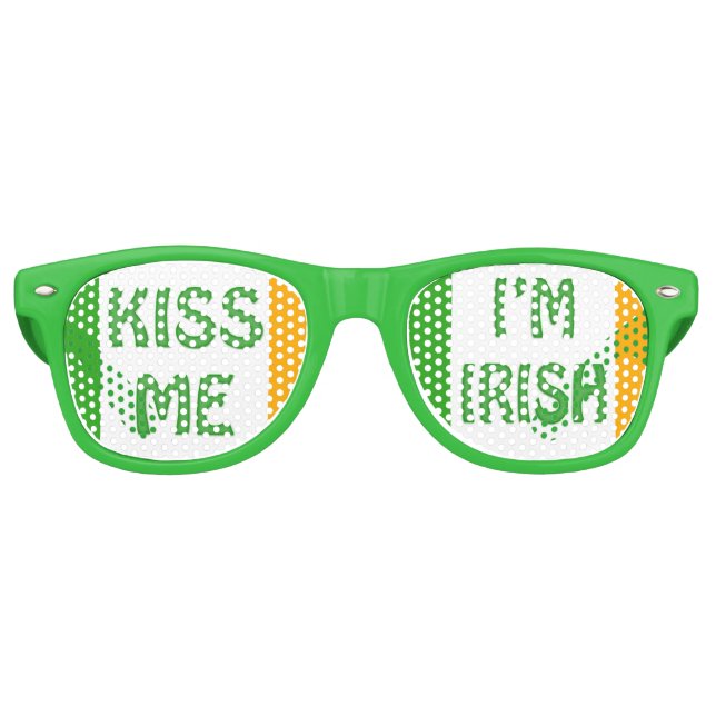 St. Patrick's Day Kiss Me I'm Irish Party Shades Sonnenbrille (Vorderseite)