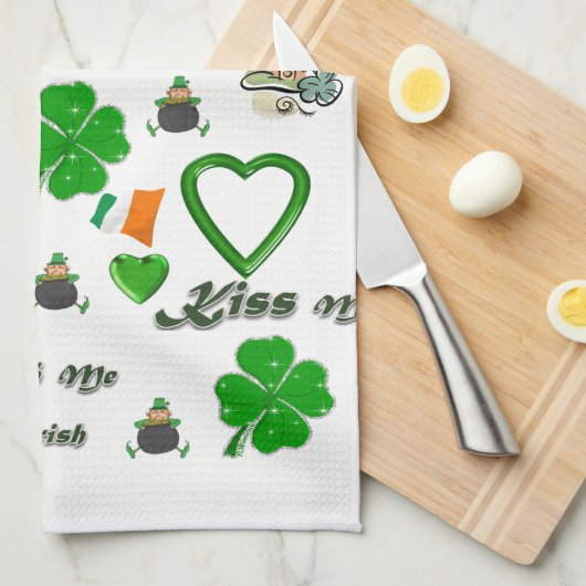 St Patrick's Day Kitchen Handtuch (Viertel Falte)