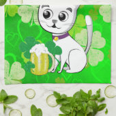 St Patrick's Day Kitchen Handtuchkatze Floral Geschirrtuch (Gefaltet)