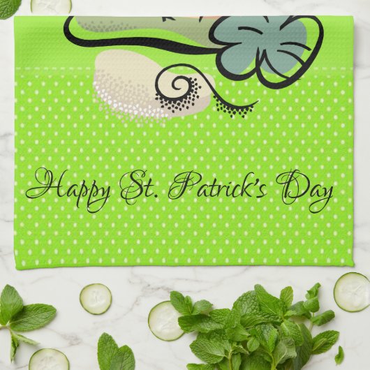 St. Patrick's Day Kitchen Handtuchtuch Rainbow Geschirrtuch (Gefaltet)