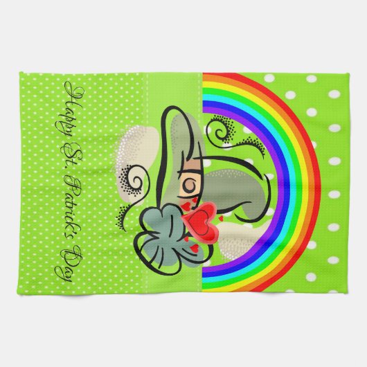 St. Patrick's Day Kitchen Handtuchtuch Rainbow Geschirrtuch (Horizontal)