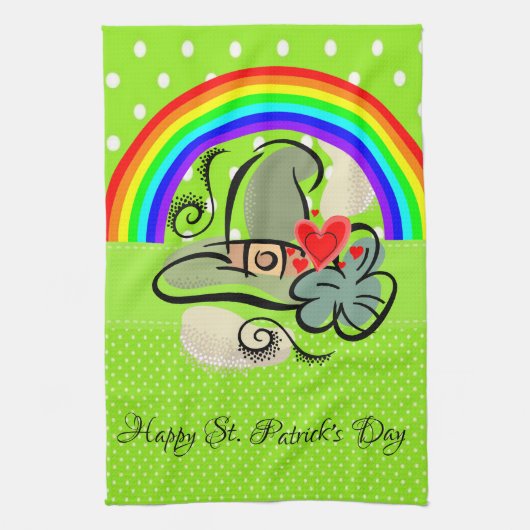 St. Patrick's Day Kitchen Handtuchtuch Rainbow Geschirrtuch (Vertikal)