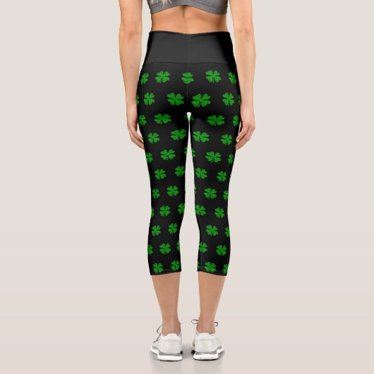 St. Patrick's Day Klee Obere Leggings (Rückseite)