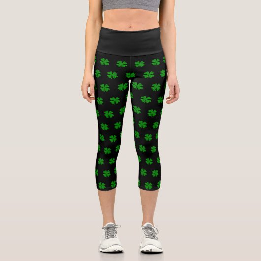 St. Patrick's Day Klee Obere Leggings (Vorderseite)