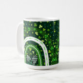 St. Patrick's Day Kleeblatt and Heart Design Kaffeetasse (Vorderseite Links)