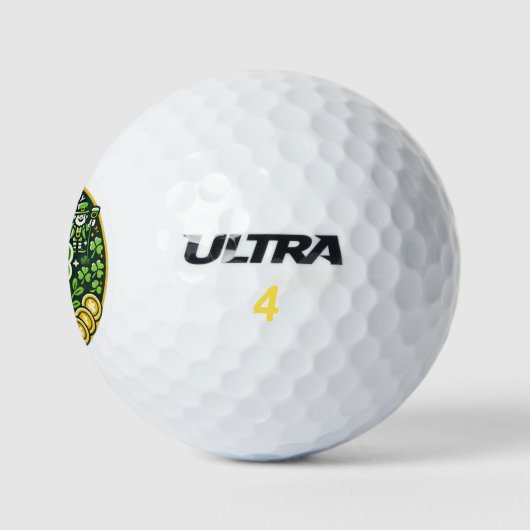 St. Patrick's Day Kleeblatt and Pot of Gold Golfball (Logo)