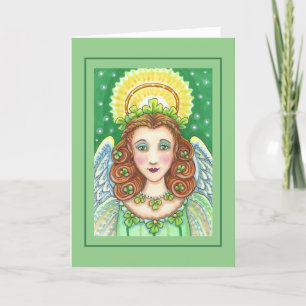 ST. PATRICK'S DAY KLEEBLATT ANGEL, IRISH SESSINGS FEIERTAGSKARTE