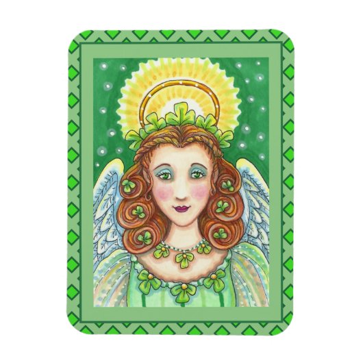 ST. PATRICK'S DAY KLEEBLATT ANGEL, IRISH SESSINGS MAGNET (Vertikal)