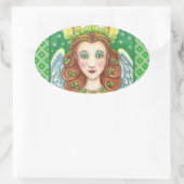 ST. PATRICK'S DAY KLEEBLATT ANGEL, IRISH SESSINGS OVALER AUFKLEBER (Tasche)