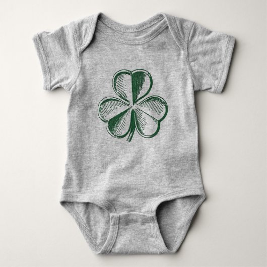 St. Patrick's Day Kleeblatt Baby Bodysuit Baby Strampler (Vorderseite)