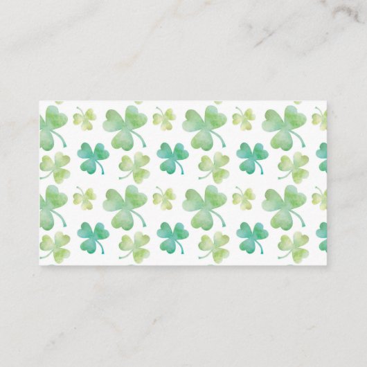 St Patrick's Day Kleeblatt Babydusche Buchanfrage Begleitkarte (Rückseite)