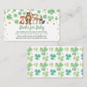 St Patrick's Day Kleeblatt Babydusche Buchanfrage Begleitkarte (Vorne/Hinten)