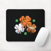 St Patricks Day Kleeblatt Basketball Baseball Iris Mousepad (Mit Mouse)