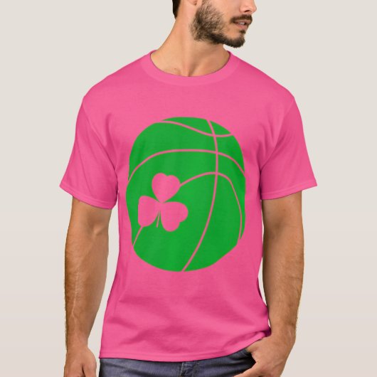St Patricks Day Kleeblatt Basketball Irish T-Shirt (Vorderseite)