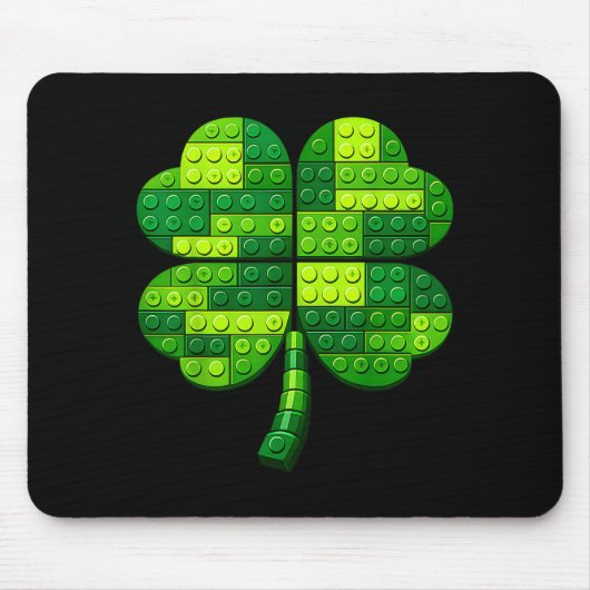 St. Patricks Day Kleeblatt Bausteine Blöcke Mousepad (Vorne)