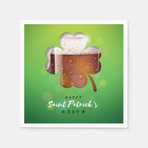 St. Patrick's Day Kleeblatt Beer Serviette