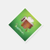 St. Patrick's Day Kleeblatt Beer Serviette (Ecke)
