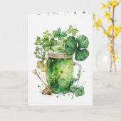 St. Patrick's Day Kleeblatt Bouquet Karte (Gelbe Blume)