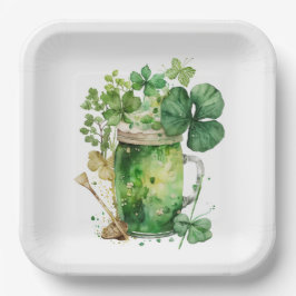 St. Patrick's Day Kleeblatt Bouquet Pappteller