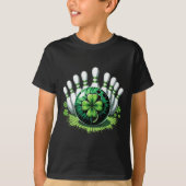 St Patricks Day Kleeblatt Bowling Irish für Boys K T-Shirt (Vorderseite)