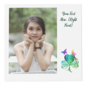 St. Patrick's Day Kleeblatt Butterfly Foto Cube Würfel (Rechts)