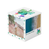 St. Patrick's Day Kleeblatt Butterfly Foto Cube Würfel (Rückseite Schrägansicht)