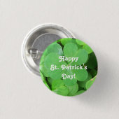 St. Patrick's Day Kleeblatt Button (Vorne & Hinten)