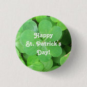 St. Patrick's Day Kleeblatt Button (Vorderseite)