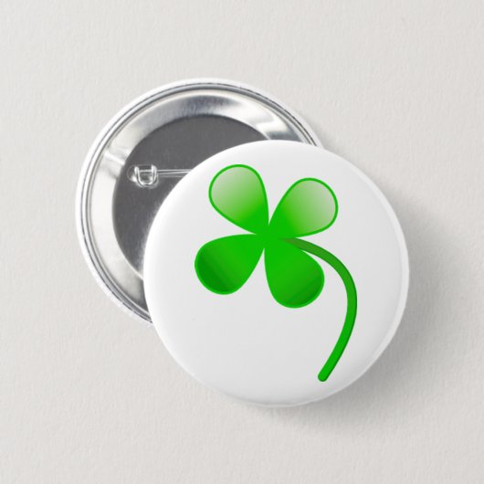 St. Patrick's Day Kleeblatt Button (Vorne & Hinten)