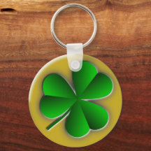 St Patricks Day Kleeblatt Classic Round Schlüssela