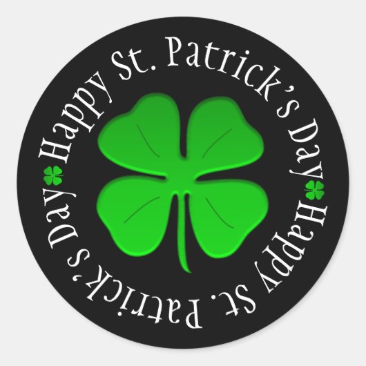 St. Patrick's Day Kleeblatt Classic Round Sticker (Vorderseite)