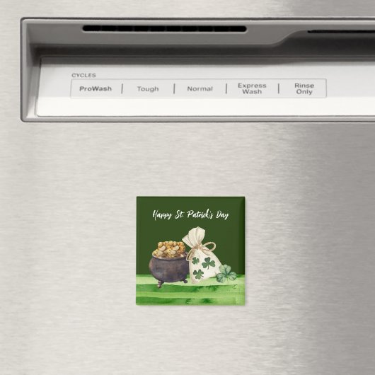 St. Patricks Day Kleeblatt Clover and Pot Magnet (In Situ (Geschirrspüler))