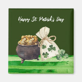 St. Patricks Day Kleeblatt Clover and Pot Magnet (Vorne)