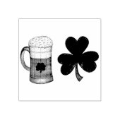 St. Patrick's Day Kleeblatt Clover + Bier Briefmar Gummistempel (Prägung)