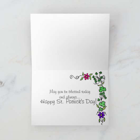 St. Patrick's Day Kleeblatt Clover Card Karte (Innenseite)
