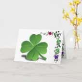St. Patrick's Day Kleeblatt Clover Card Karte (Gelbe Blume)