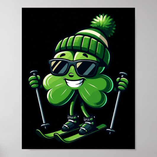 St Patricks Day Kleeblatt Clover Irish Men W Poster (Vorne)