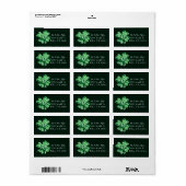 St. Patrick's Day Kleeblatt Clover Label Adressaufkleber (Vorne)