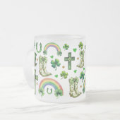 St. Patrick's Day Kleeblatt Clover - Lucky & Festi Mattglastasse (Vorderseite Links)