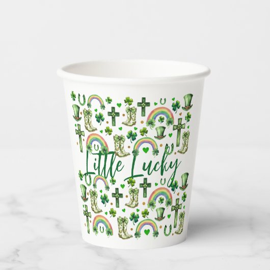 St. Patrick's Day Kleeblatt Clover - Lucky & Festi Pappbecher (Vorderseite)