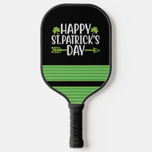St. Patrick's Day Kleeblatt Clover on green Pickleball Schläger