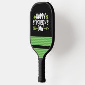 St. Patrick's Day Kleeblatt Clover on green Pickleball Schläger (Links)