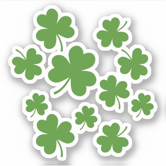 St Patrick's Day Kleeblatt Clover Pattern Aufkleber (Vorderseite)