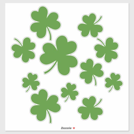 St Patrick's Day Kleeblatt Clover Pattern Aufkleber (Blatt)